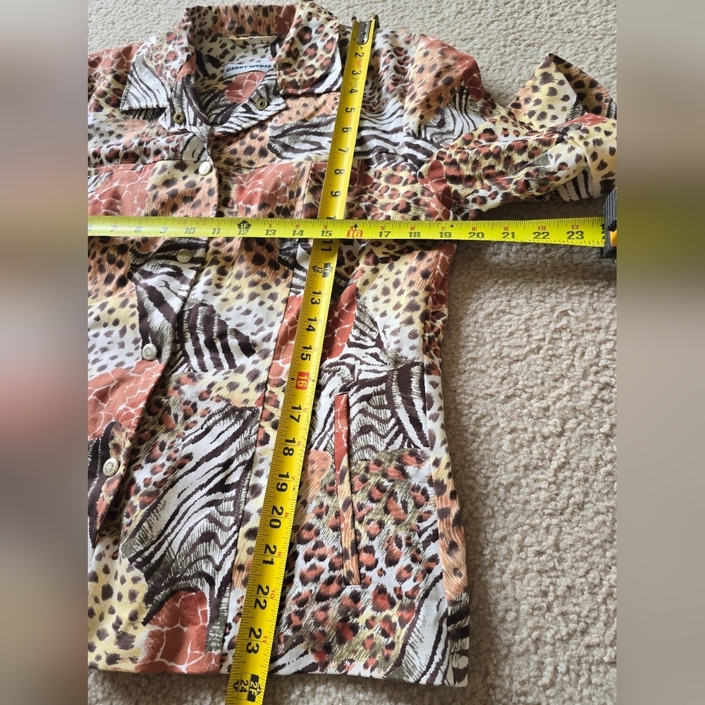 Gerry Weber Animal Print Button Down Shirt Blazer Blouse Size 10 - Picture 4 of 8